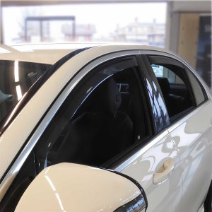 Mercedes E Class W213 Wind Deflector - Omac - Acrylic 4 Pcs - Black Smoke - 2016